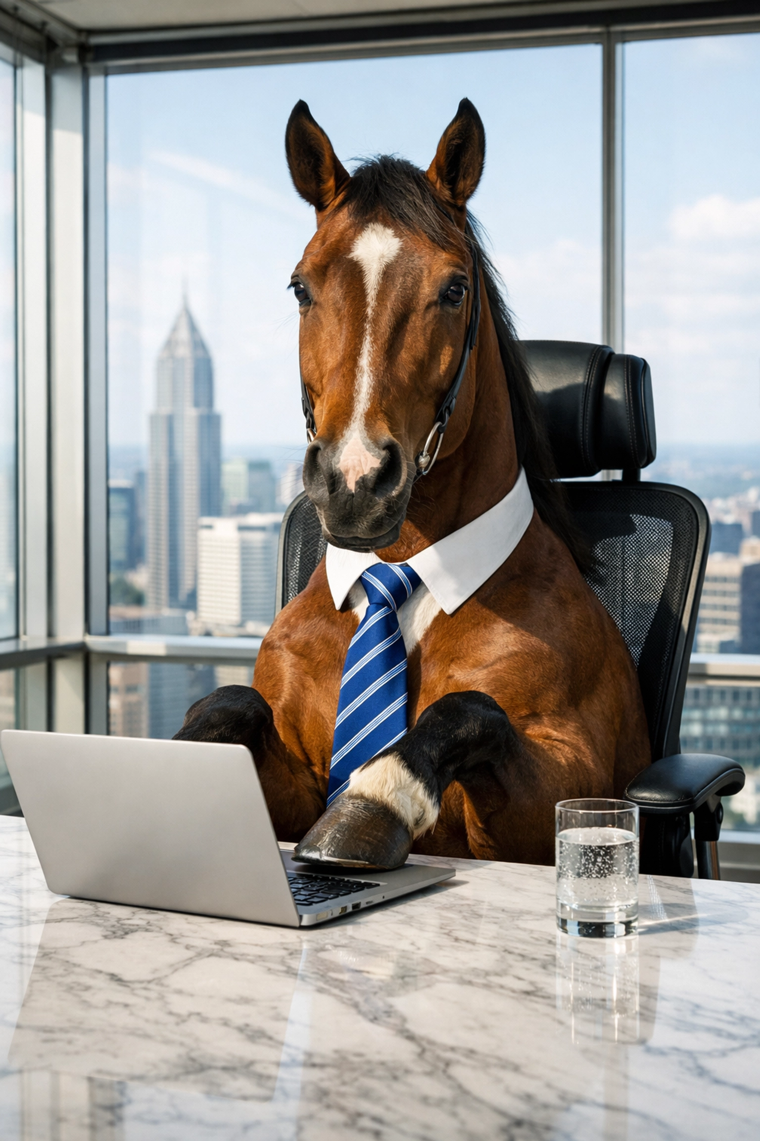 Elite franchise development talent depicted as a racehorse in a business boardroom.