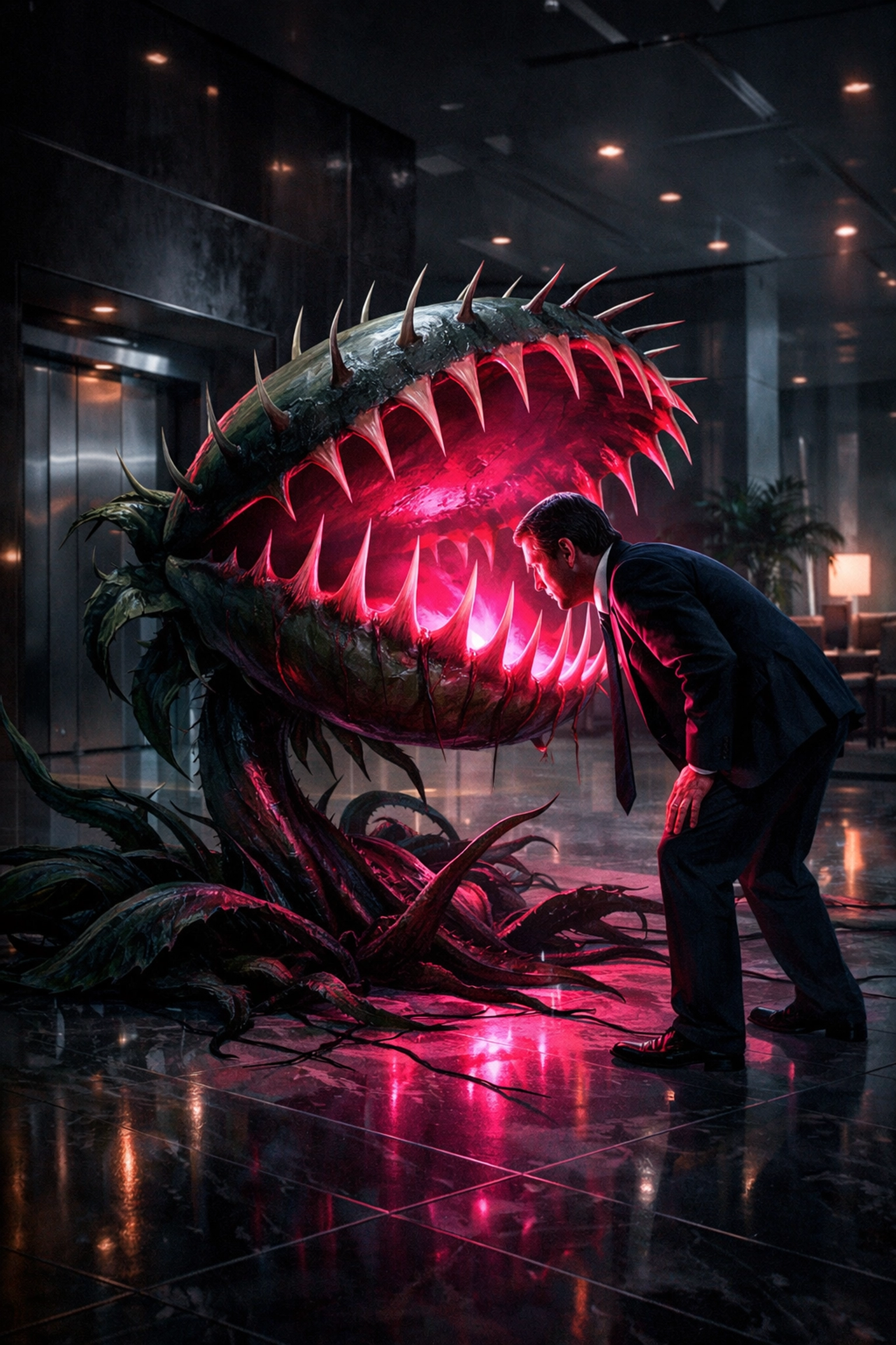 Businessman at a venus flytrap trap illustrating why cheap franchise leads often result in higher acquisition costs.