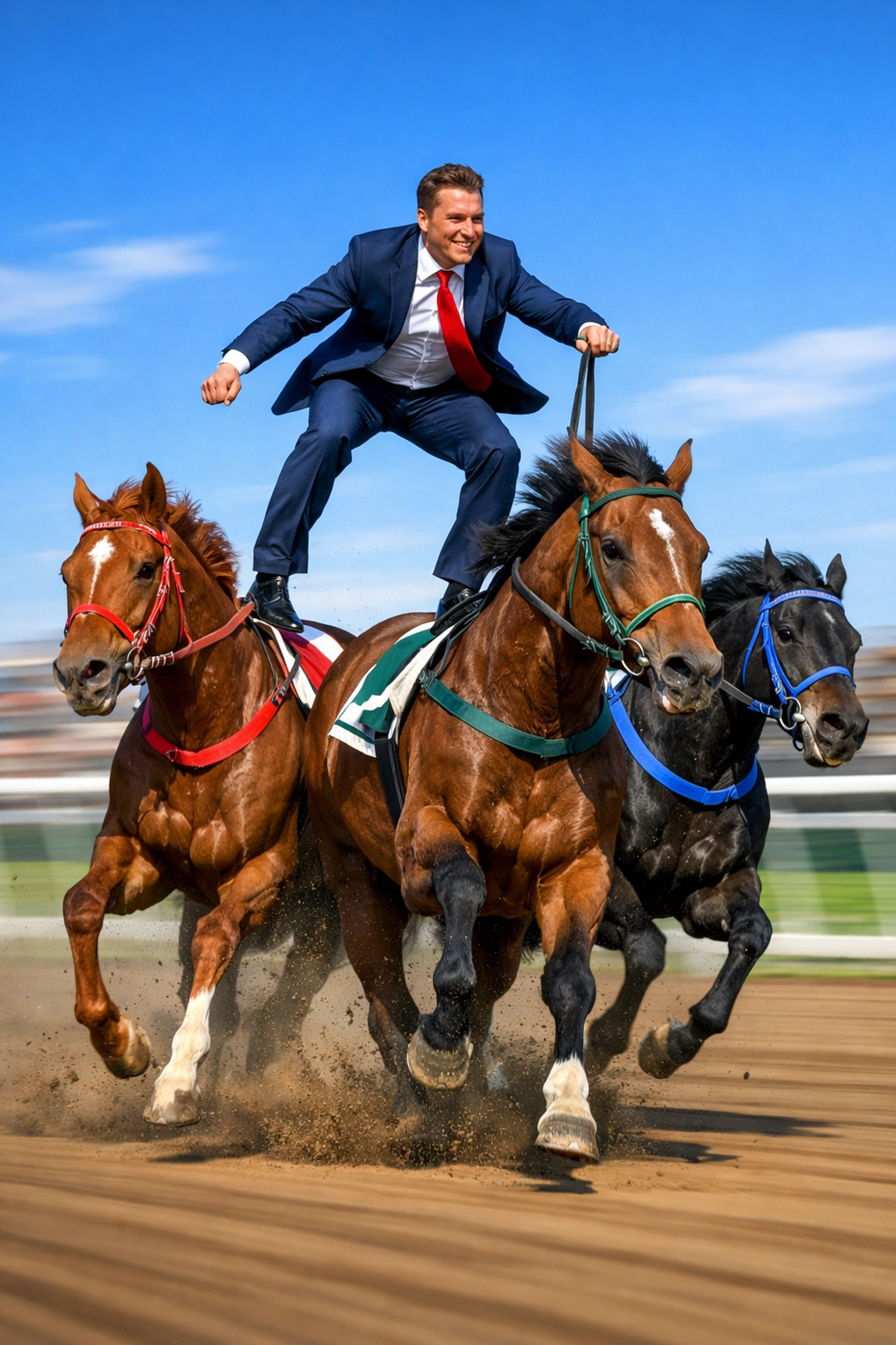 A business leader riding multiple racehorses at once, showing the power of a fractional franchise budget.