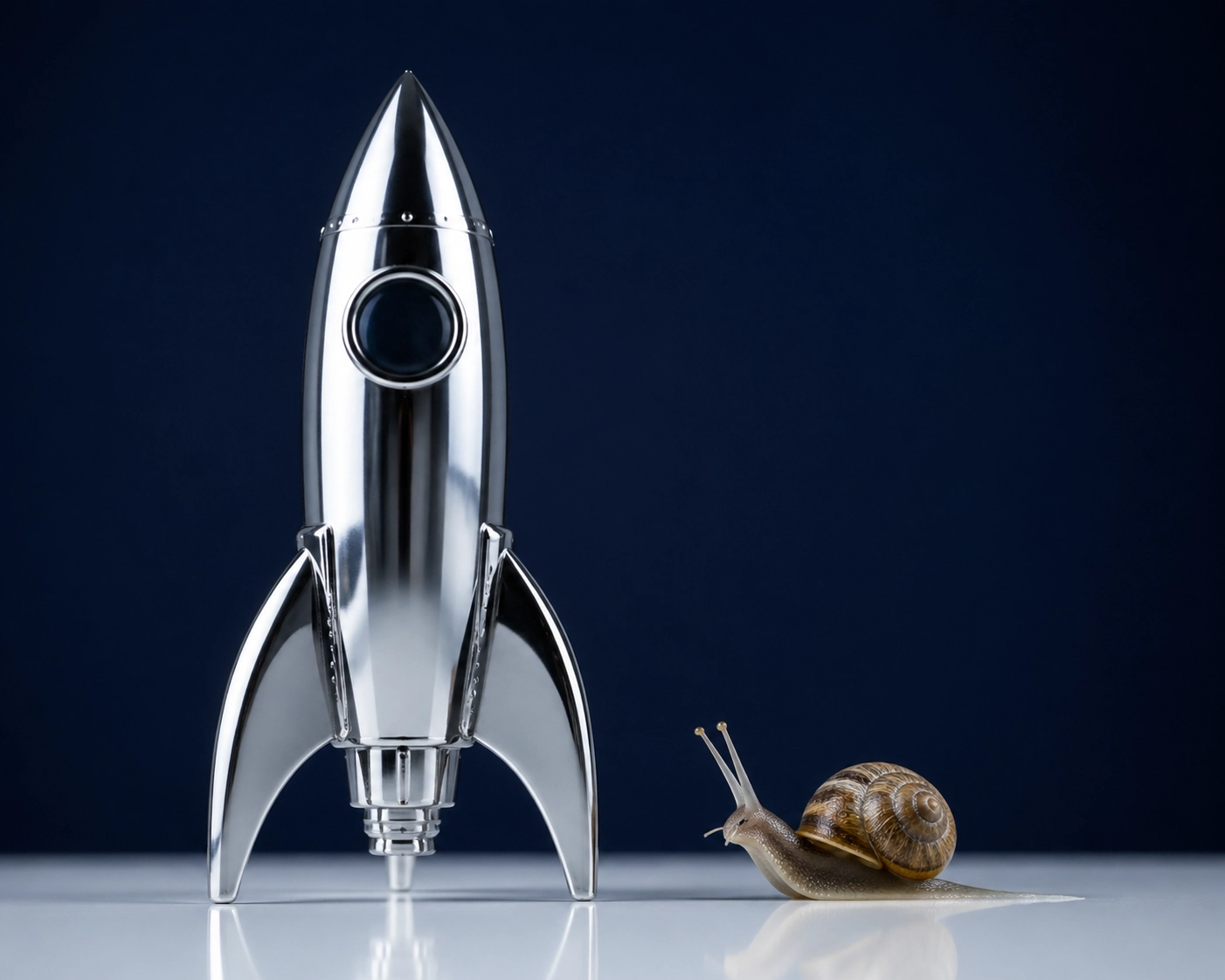 Visual metaphor comparing rapid franchise sales outsourcing growth to slow in-house hiring.