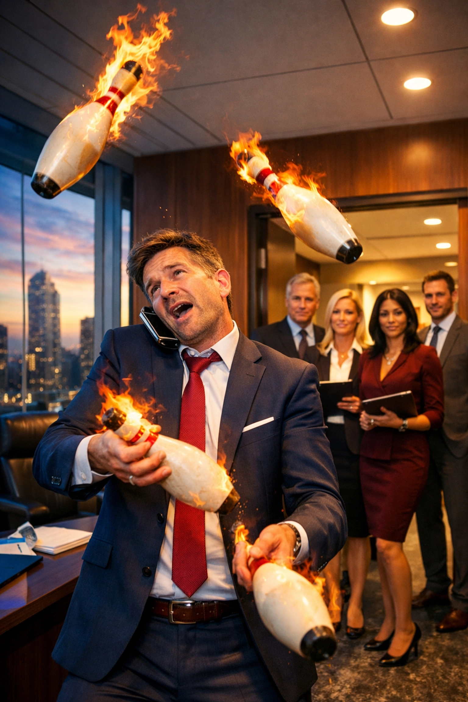 A CEO juggling tasks versus a professional team offering structured Franchise Development Services.