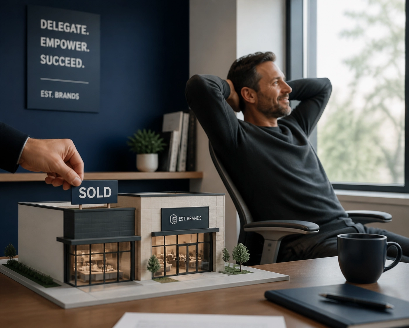 A founder celebrating growth as a franchise sales organization sells a new store location.