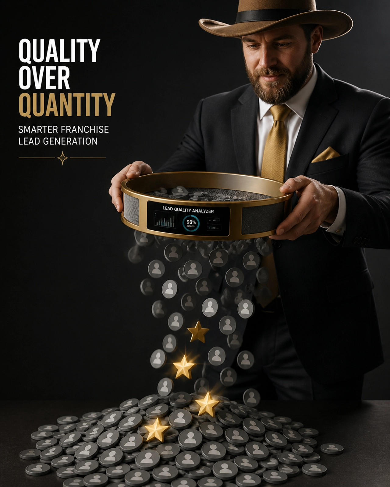 A professional sifting through leads for gold stars