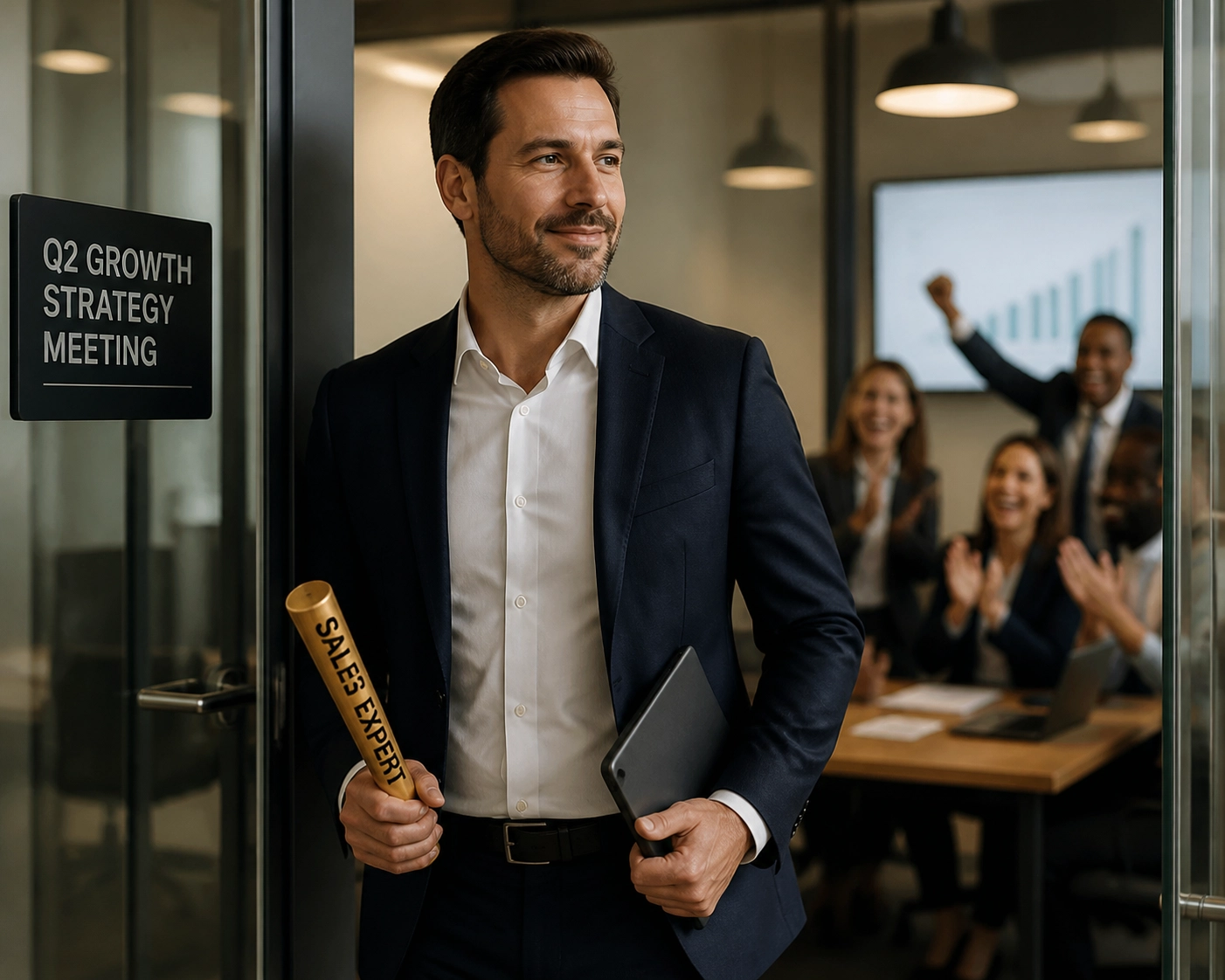 A fractional sales expert joins a business meeting to accelerate franchise sales outsourcing results.