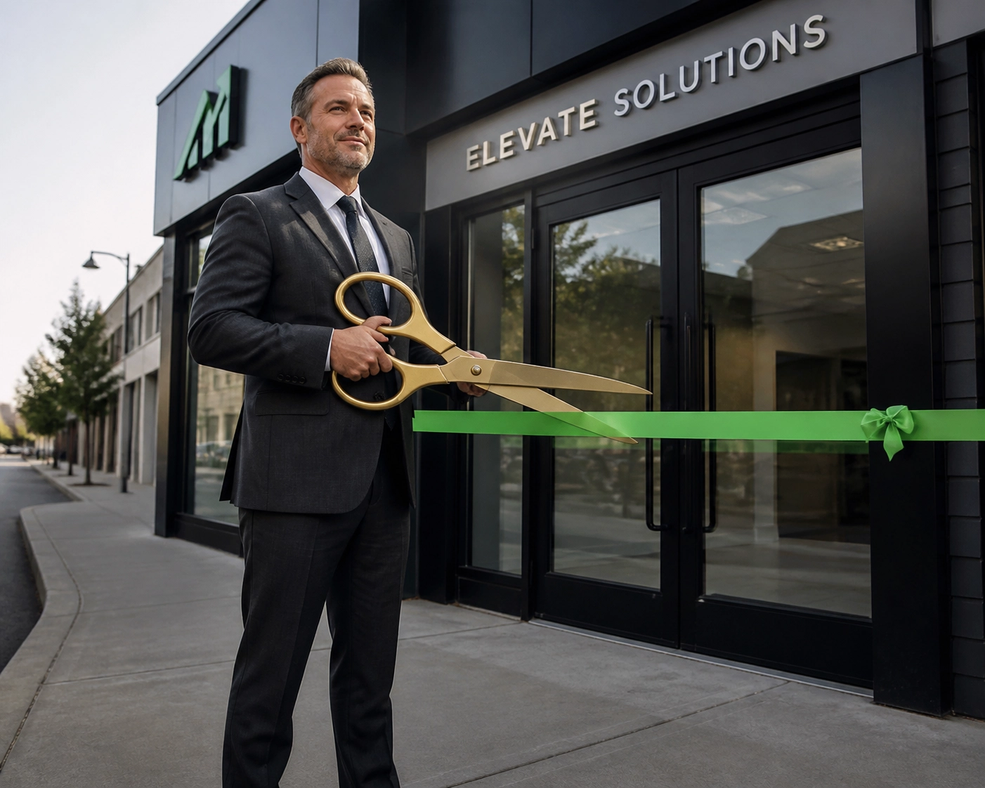 A CEO at a lonely grand opening representing an underfunded franchise sales organization growth strategy.