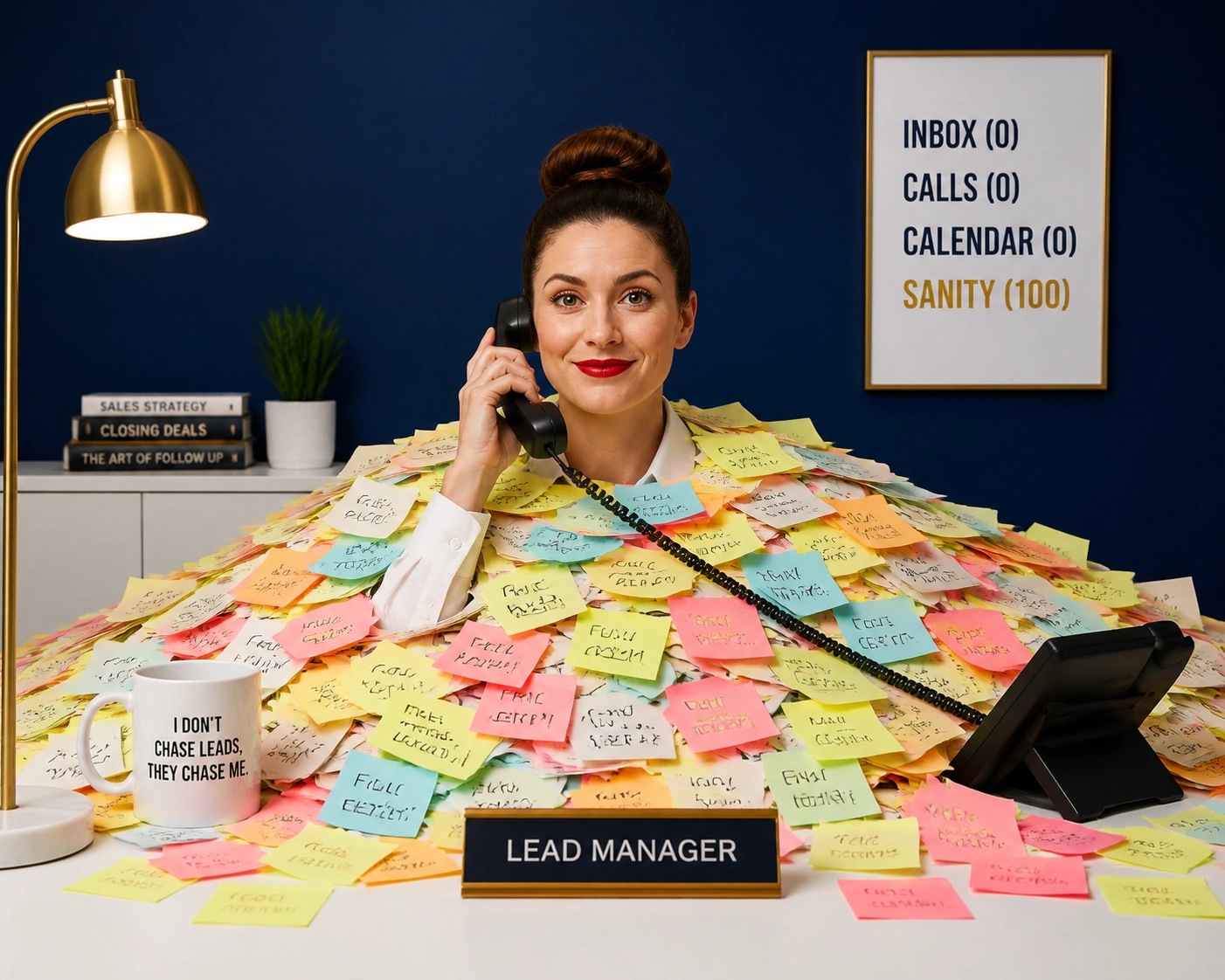 Professional overwhelmed by paper leads needing efficient franchise development services.