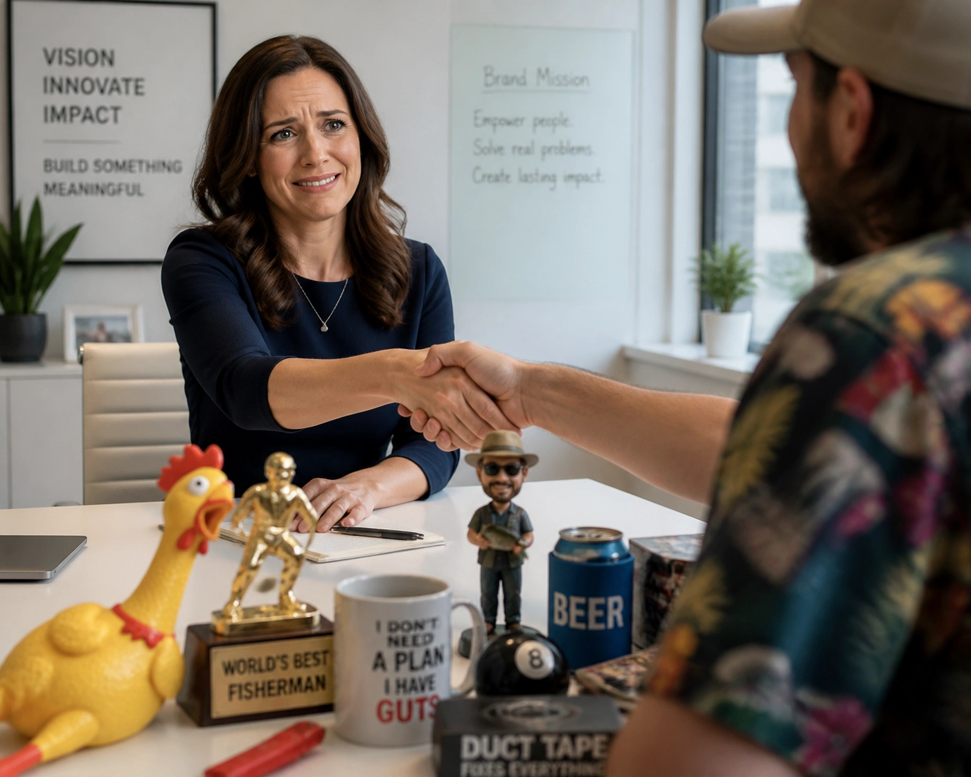 An awkward business handshake highlighting the mistake of poor vetting when learning how to franchise a business.