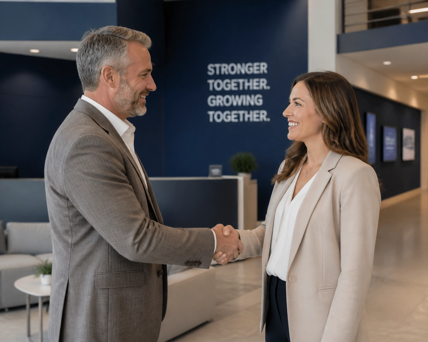 Successful handshake between a franchise sales organization and a qualified franchisee candidate.