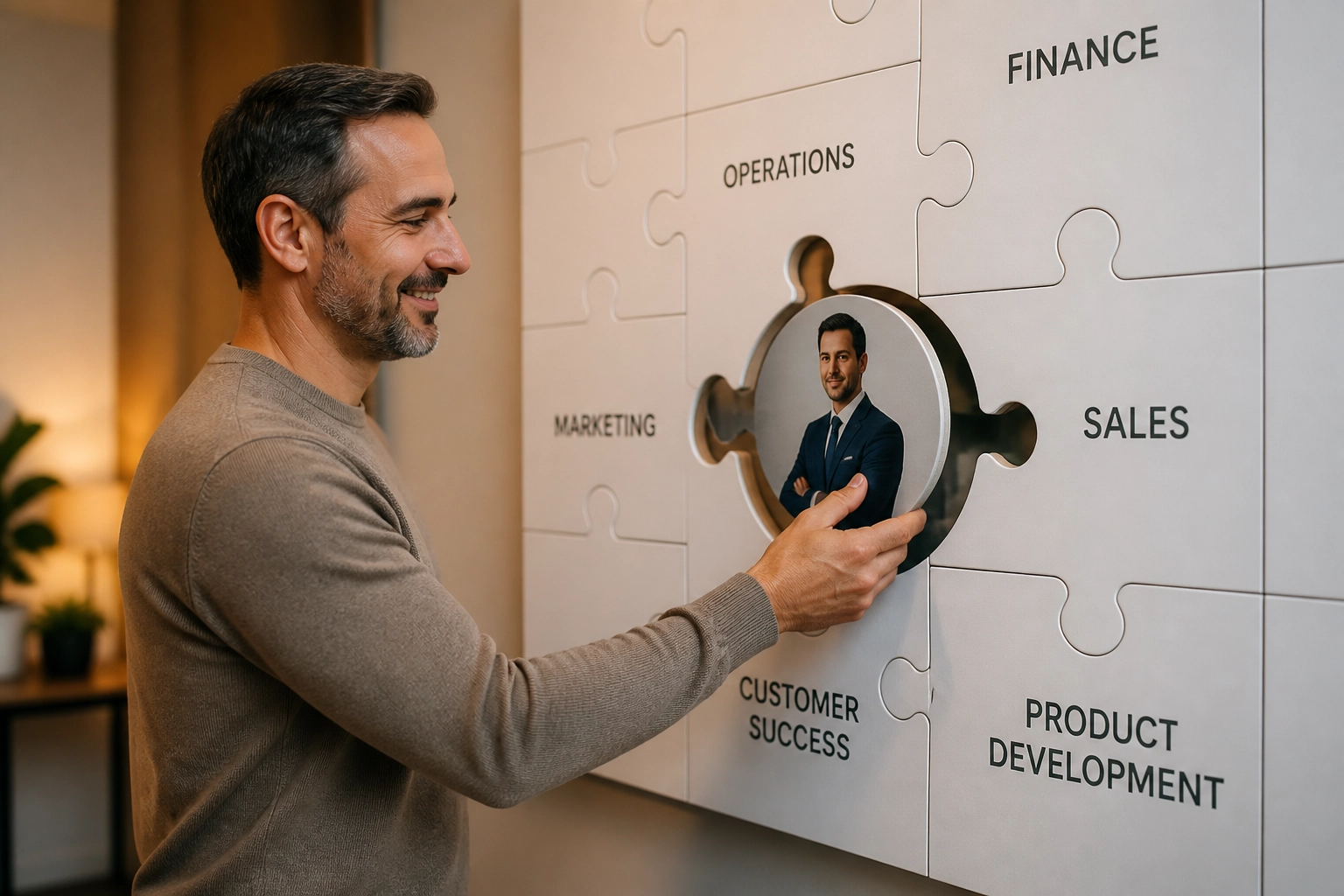 A business owner finding the missing piece by partnering with a professional franchise sales organization.