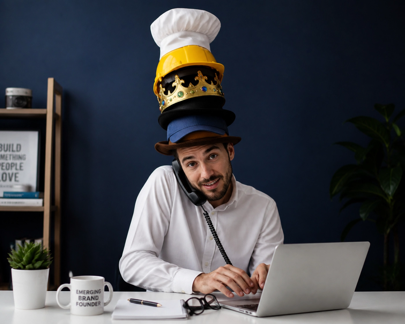 Emerging brand founder wearing many hats before hiring a professional franchise development agency.