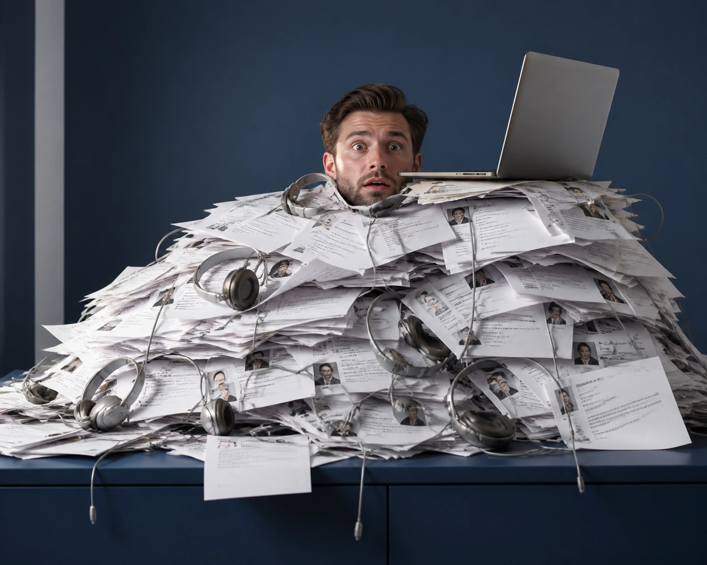 Business owner overwhelmed by hiring paperwork instead of using a franchise development agency.