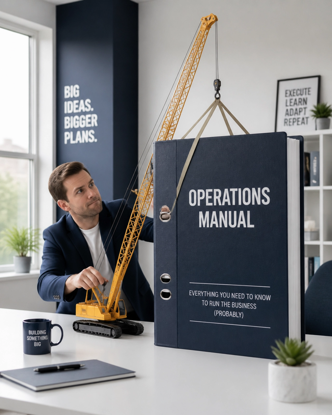 A massive operations manual that requires a crane to lift