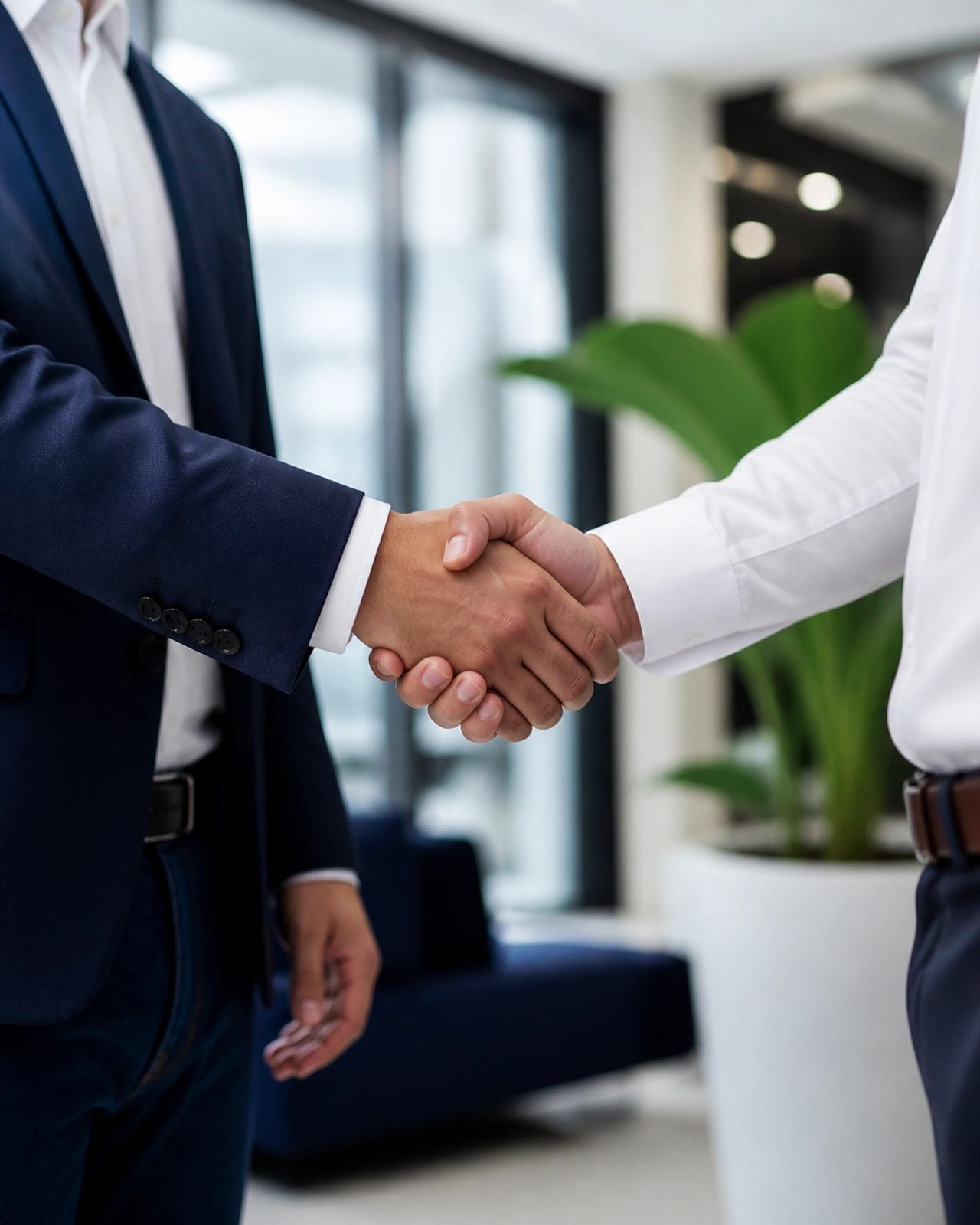 A professional handshake symbolizing a strong partnership