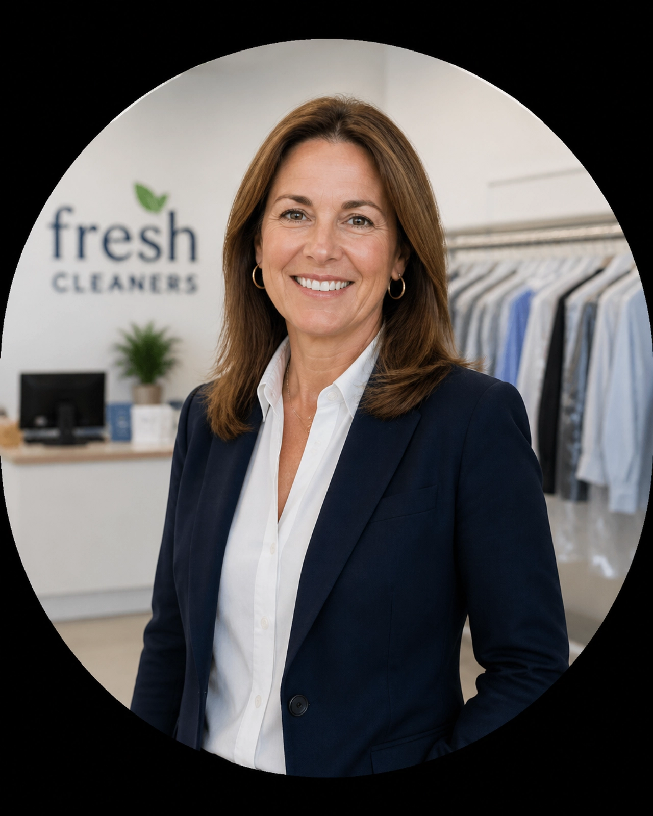 A professional franchise owner in a modern retail setting