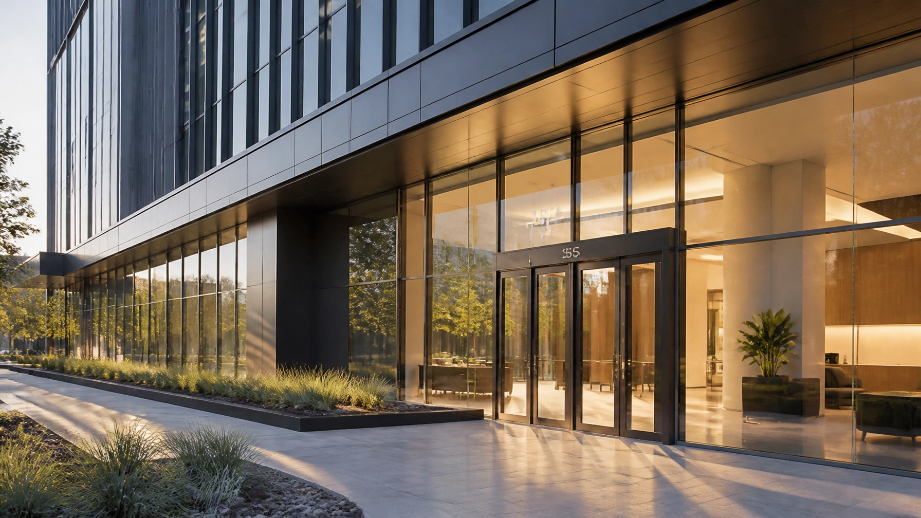 Exterior of a high-end modern commercial building reflecting growth and success