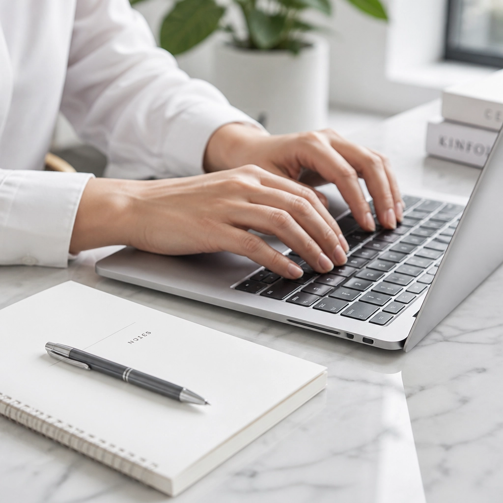 Close-up of a person focusing on strategic franchise planning and digital execution