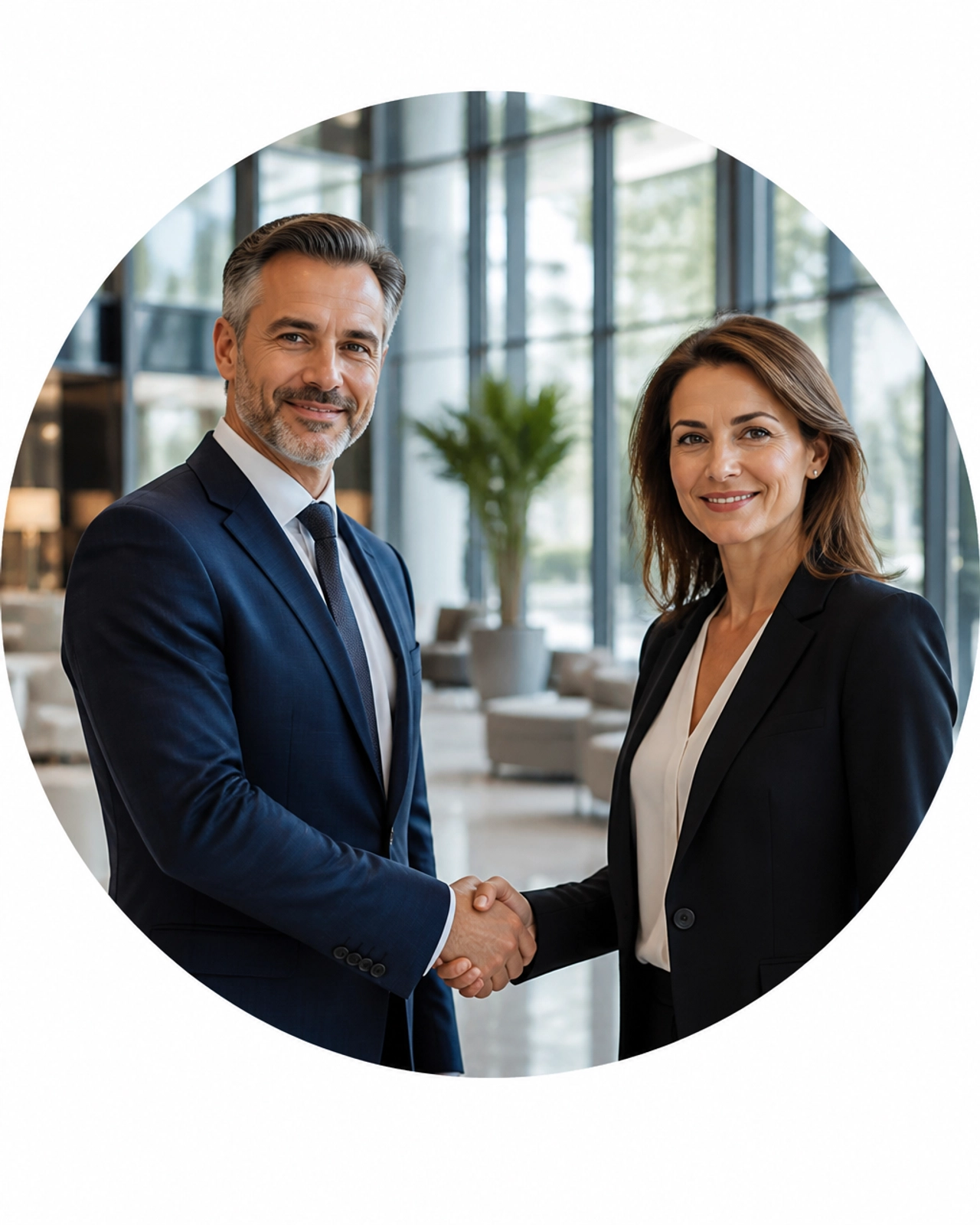 Successful franchise partners shaking hands