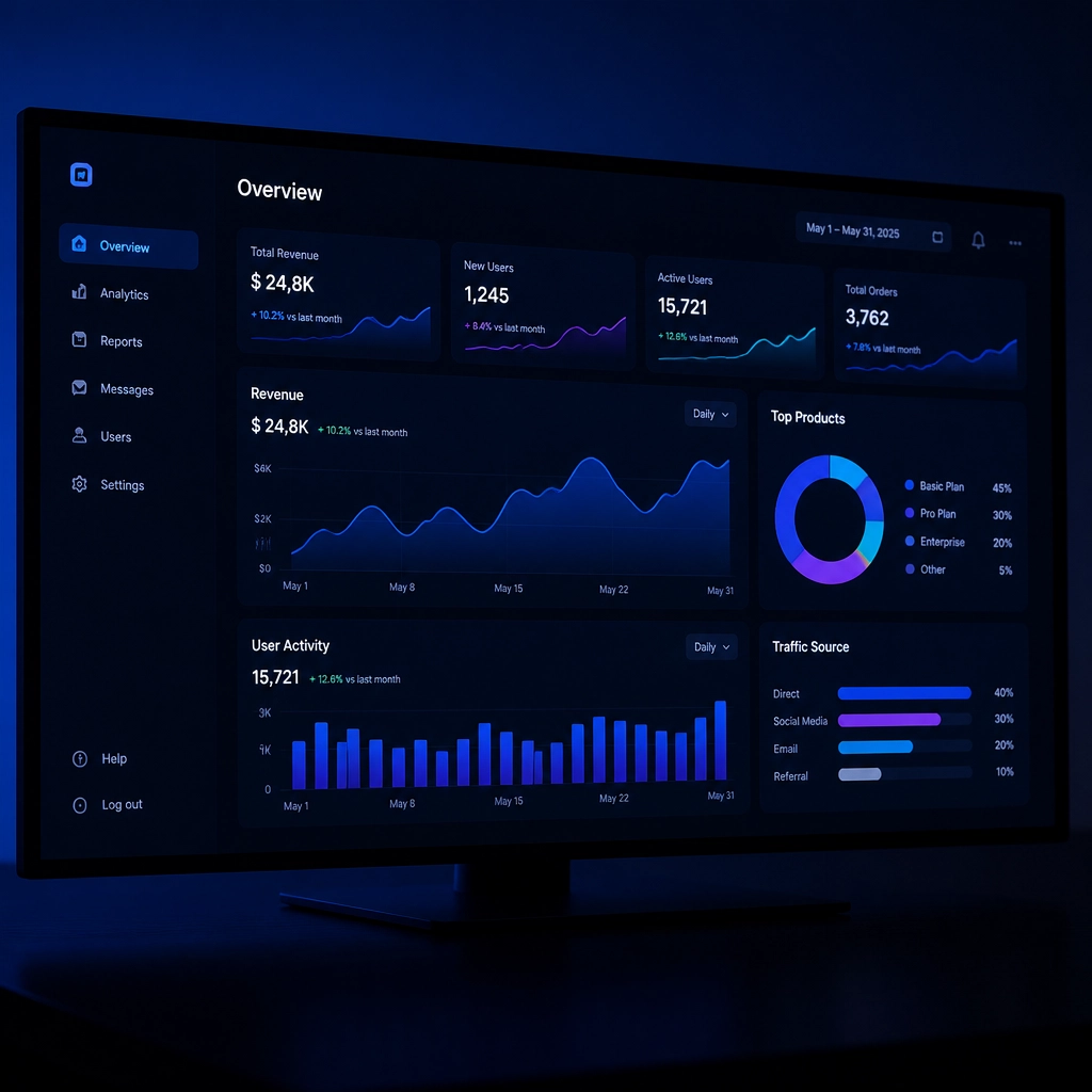 Digital dashboard interface displaying advanced analytics for franchise sales funnels